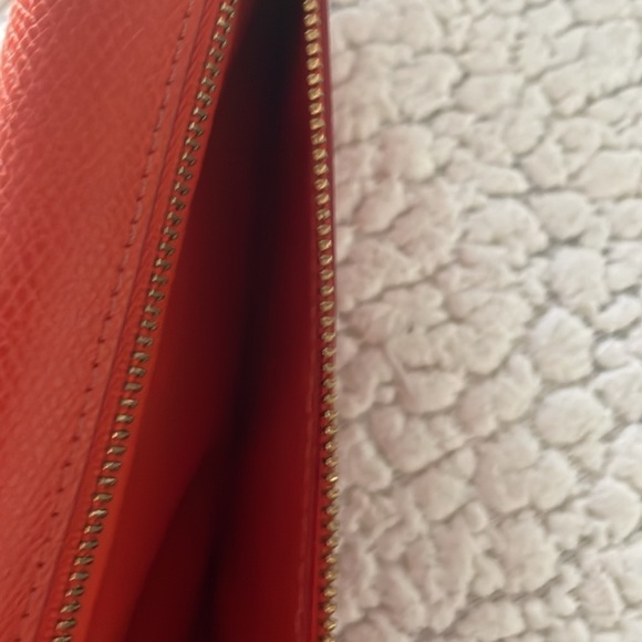 Vintage Coach New York Slim Flap Pebble Leather Wallet with Zip- 8 x 4.25-Orange - Picture 8 of 9